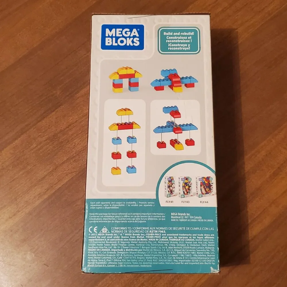 NEW Mega Bloks Let's Build 40 Piece Building Set Fisher-Price New Unopened Box